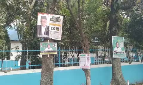 Ramai Pasang APK di Pohon, Bawaslu Pematangsiantar Malah Tak Bisa Apa-apa