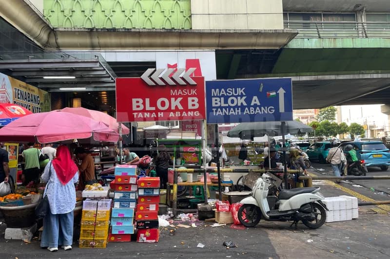 Lokasi tempat maraknya jukir liar di Tanah Abang (Foto: PARBOABOA/Defri)