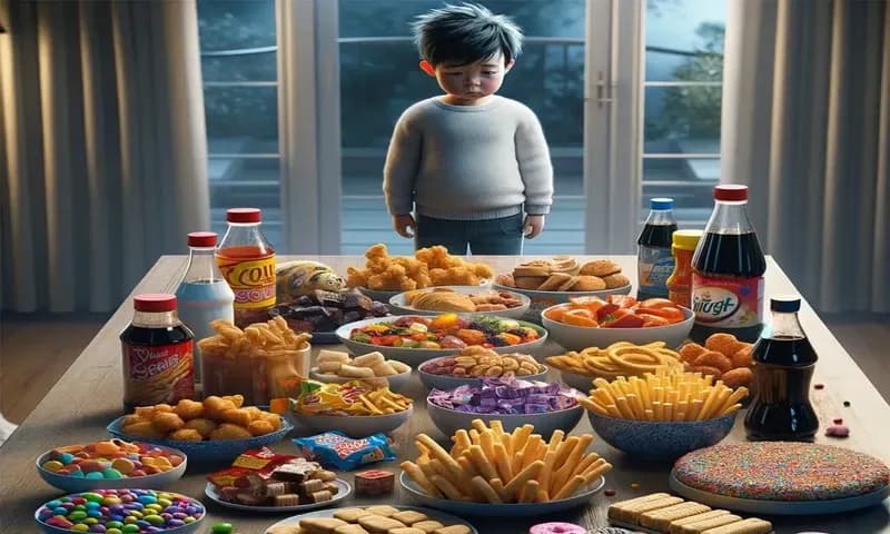 Ilustrasi makanan yang membuat otak anak lemah dihidangkan di atas meja. (Foto: PARBOABOA/Fika)