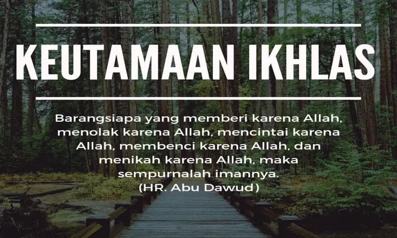 Keutamaan Ikhlas (Foto :Parboaboa/Ratni)