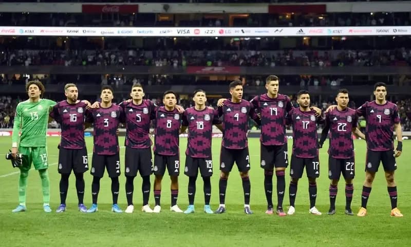Skuad Timnas Meksiko (Foto: AFP/ALFREDO ESTRELLA)