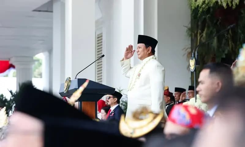 Presiden Prabowo memimpin langsung perayaan HUT Indonesia ke-81 di Istana Merdeka (Foto: IG/@presidenrepublikindonesia).