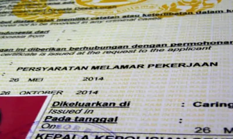 Surat Keterangan Catatan Kepolisian/SKCK (Foto : Kompas)