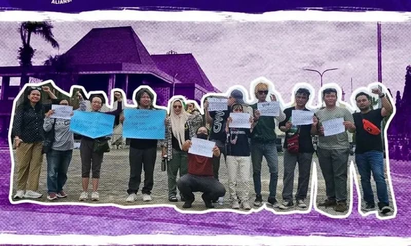 Organisasi pers di Jakarta tolak revisi UU penyiaran. (Foto: Instagram/@aji.indonesia)