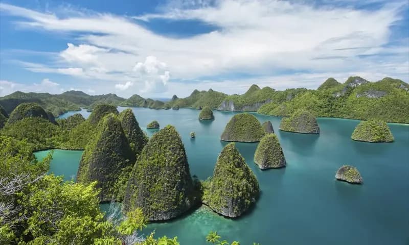 Panorama wisata Raja Ampat yang kini tercemar karena proyek pertambangan nikel. (Foto: dok. Pesona Indonesia)