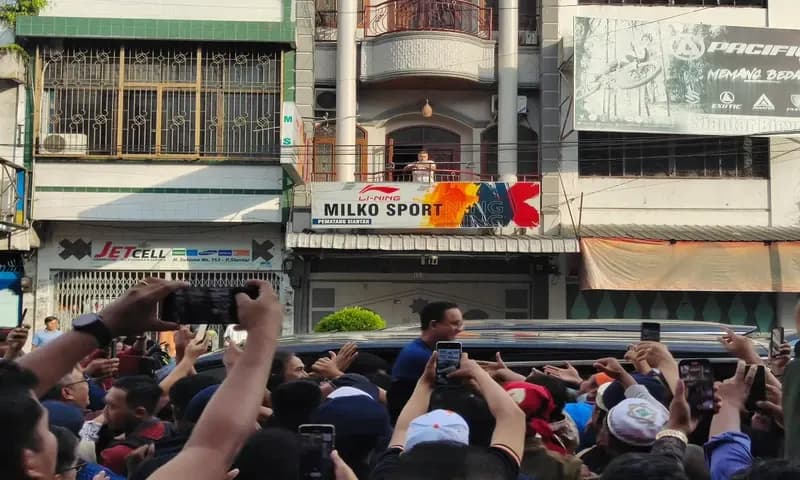 Anies Baswedan saat berkunjung ke Pematang Siantar pada Jumat (3/11/2023) (Foto: PARBOABOA/ Muhammad Algani)