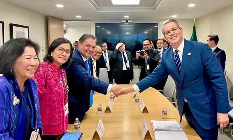 Tim Negosiasi bertemu Menteri Keuangan AS Sott Bessent. (Foto: Kantor Kemenko)