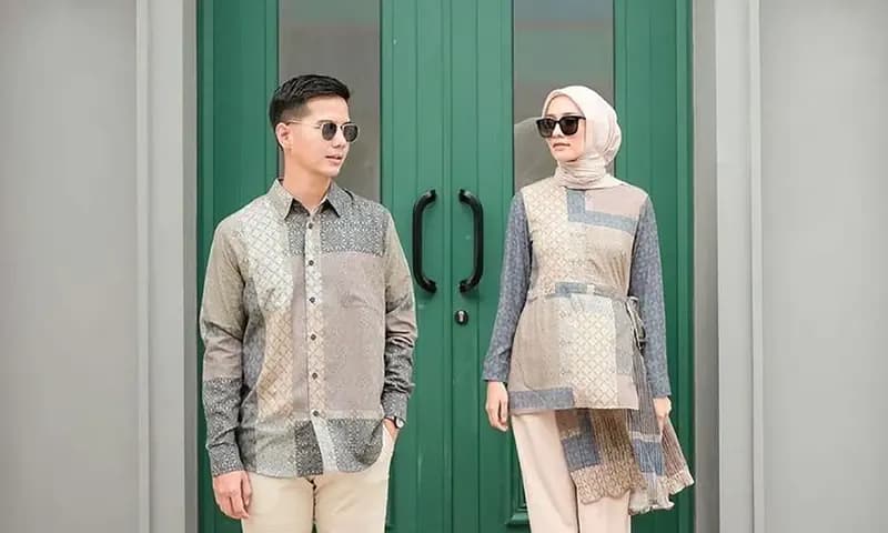 Inspirasi baju couple pasangan untuk kondangan (Foto: Pinterest/@sitinazura)