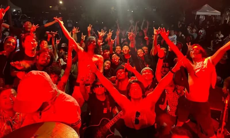 Perilisan single terbaru Rumput Liar, band asal Pematang Siantar, Sumatra Utara (Sumut). (Foto: PARBOABOA/Roy Syahputra)