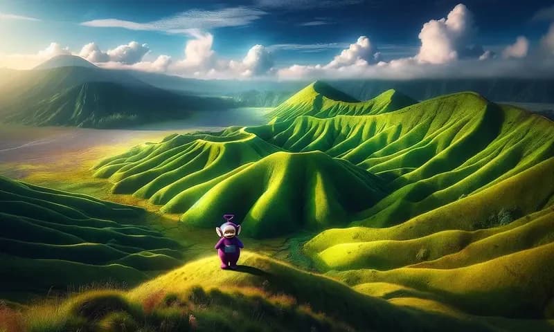 Ilustrasi Bukit Teletubbies Bromo (Foto: PARBOABOA/Wanovy)