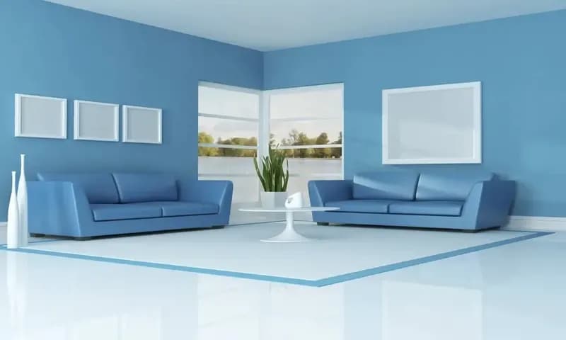 Ilustrasi warna cat rumah yang sejuk