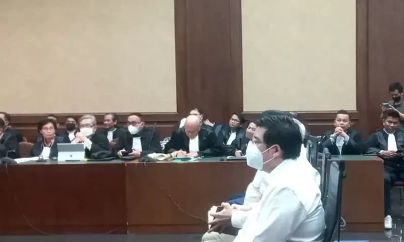 Suasana sidang vonis perkara korupsi persetujuan ekspor minyak sawit mentah dan produk turunannya di Pengadilan Tindak Pidana Korupsi, Jakarta, Rabu (04/01/2023). (Foto: Antara/Tri Meilani Ameliya)