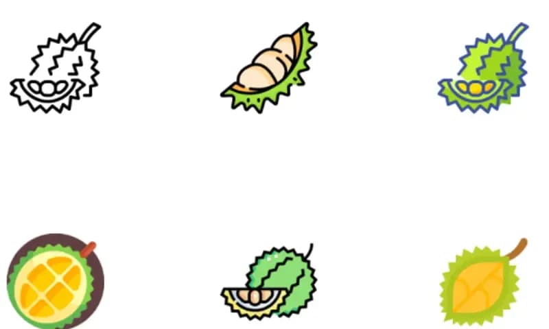 Ilustrasi cara membuat emoji durian