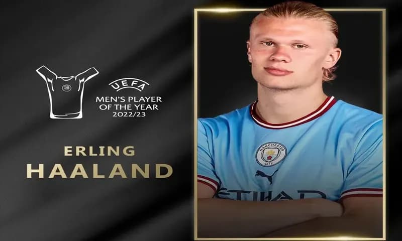 Erling Haaland terpilih sebagai pemain terbaik UEFA untuk musim 2022/2023. (Foto: Instagram/@championsleague)