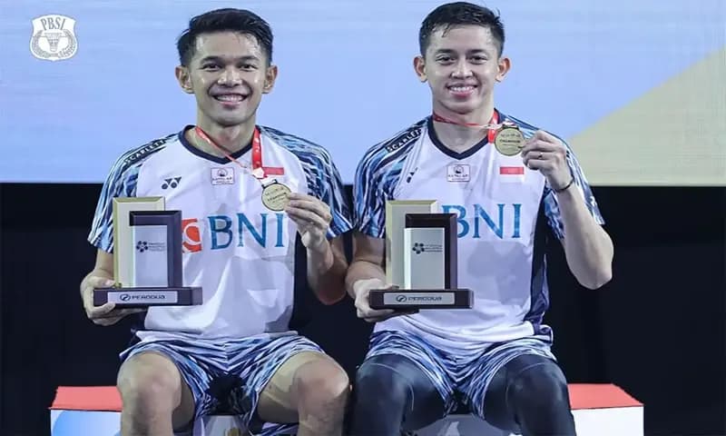 Ganda putra Indonesia Fajar Alfian/Muhammad Rian Ardianto raih gelar juara di Malaysia Masters 2022(Dok: bolasport.com)