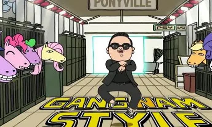 Gangnam Style sebagai lagu Kpop dengan jumlah penonton terbanyak di YouTube.