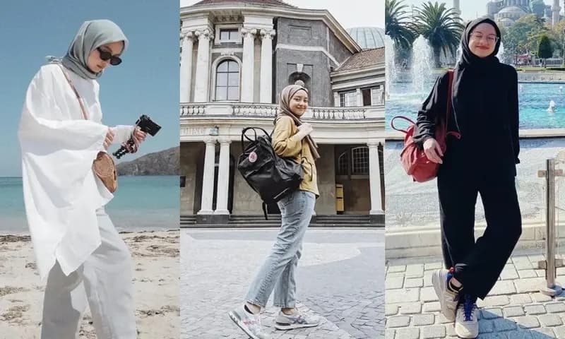 OOTD Liburan Hijab dari beberapa selebgram Indonesia (Foto: Instagram/@gitasav)