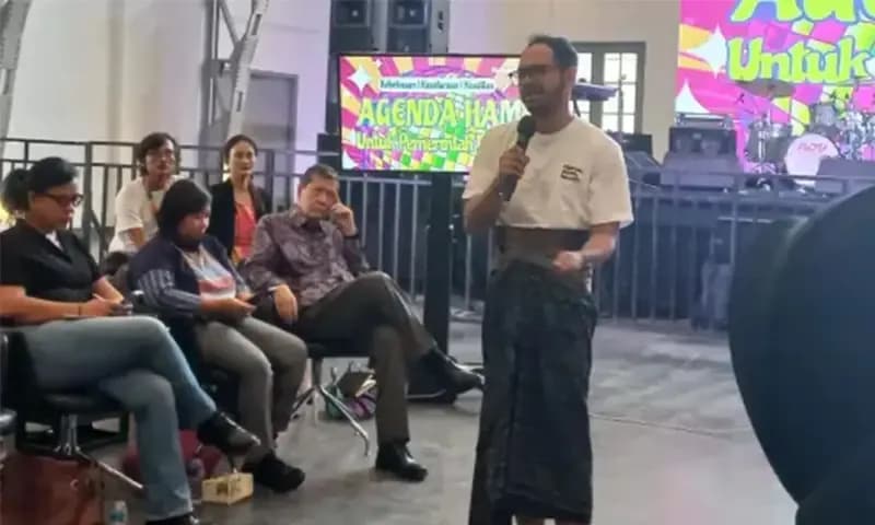Acara diskusi Amnesty Internasional luncurkan rekomendasi penuntasan HAM untuk presiden terpilih Pemilu 2024. (Foto: PARBOABOA/Faisal Bachri)