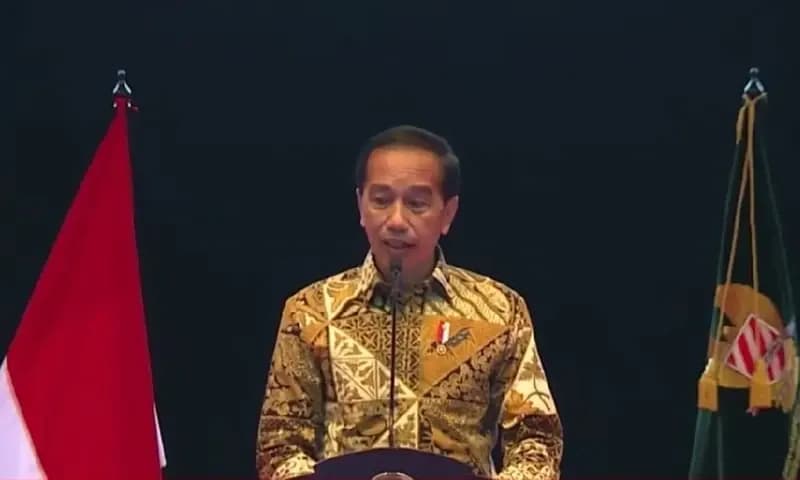 Presiden Joko Widodo saat membuka Silaturahmi Nasional Persatuan Purnawirawan TNI AD (PPAD) Tahun 2022, di Sentul International Convention Center di Bogor, Jumat (5/8/2022) (inews.id)