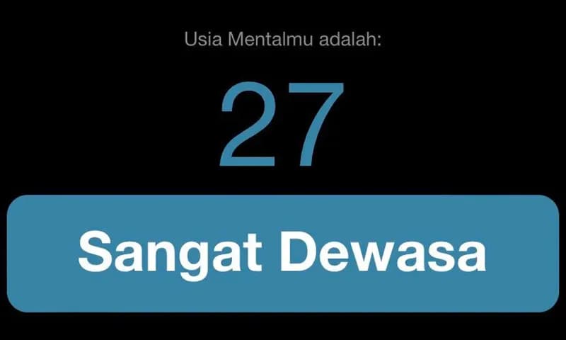 Tangkapan layar hasil Tes Usia Mental