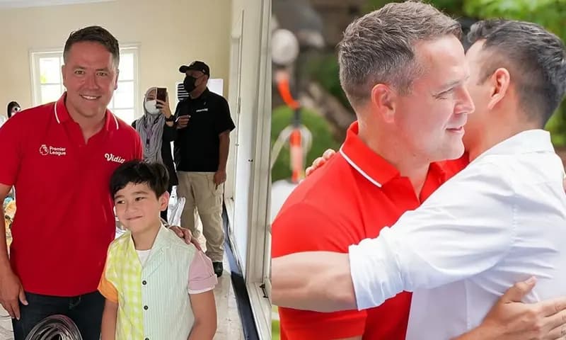 Raffi Ahmad dan Rafathar bersama Michael Owen (Foto: instagram @raffinagita1717)