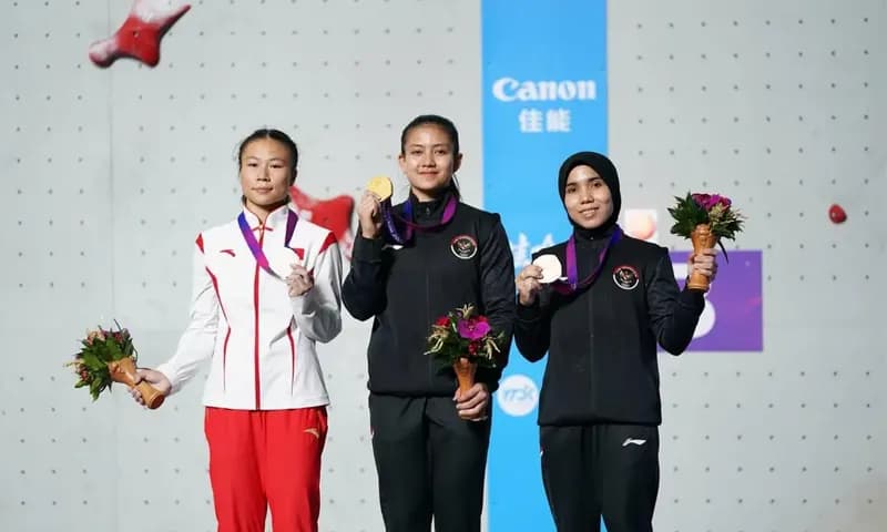 Cabang olahraga (cabor) panjat tebing Asian Games 2022 sumbang 3 medali untuk Indonesia. (Foto: NOC Indonesia)