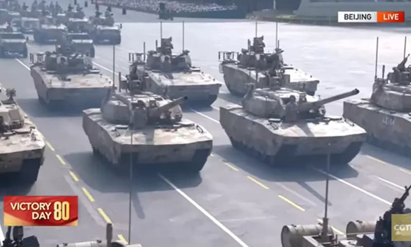 Parade militer China hari ini (foto: CGTN)