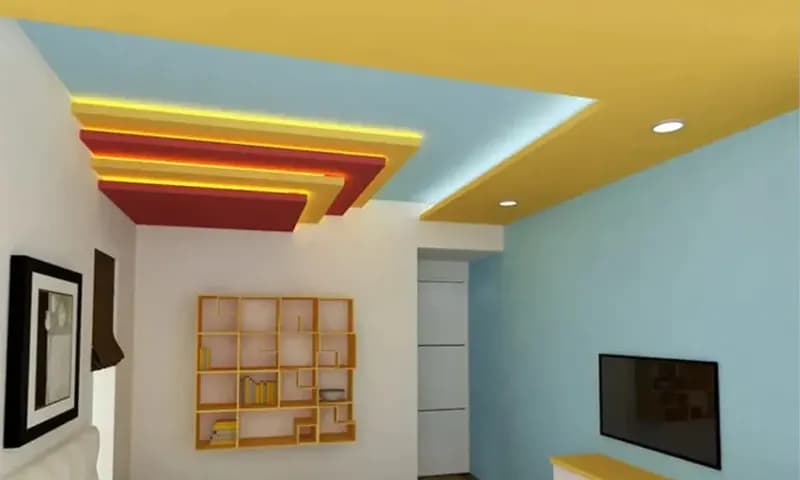Ide kombinasi warna cat plafon gypsum, foto:Â livspace.com