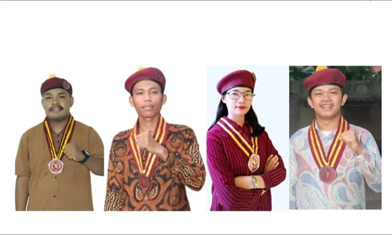 Roymundus Tolok (PGK PP PMKRI), Parlin Tua Sihaloho, Kristina Elia Purba, Joel Mahendra Tampubolon (PP PMKRI, Putra/Putri Batak). (Foto: Dok. PMKRI)