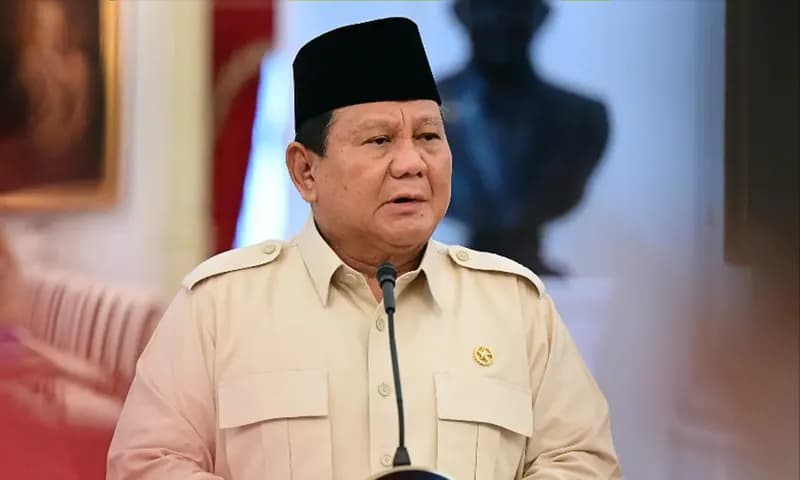 Presiden Prabowo Subianto saat memberikan keterangan pers di Istana Merdeka. (Foto: Dok.KSP)