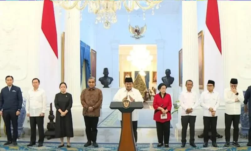 Konferensi pers Prabowo di Istana (Foto: Dok. YouTube Setpres)
