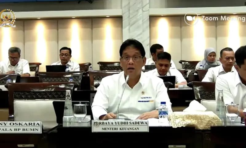 Menkeu Purbaya Sadewa saat melakukan rapat kerja bersama Komisi XI DPR RI (Foto: Tangkapan Layar Youtube TVR Parlemen)