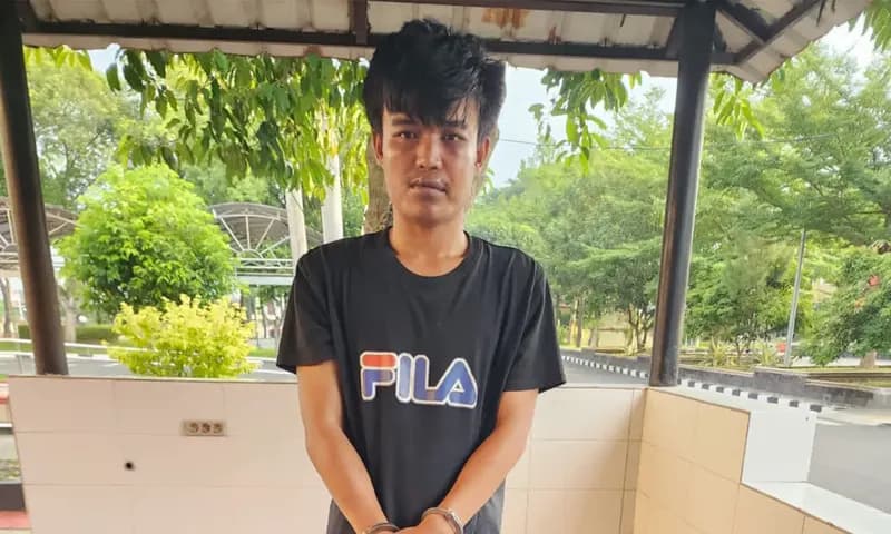 Polda Sumatra Utara menangkap anggota sindikat perampok nasabah bank antar provinsi asal Sumatra Selatan. (Foto: Polda Sumut)