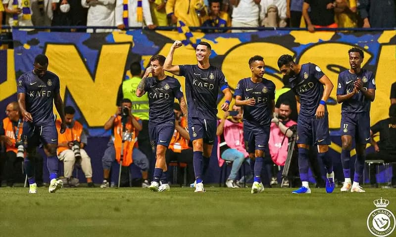 Bintang Al Nassr, Cristiano Ronaldo mencetak dua gol dalam kemenangan 4-0 atas Al-Shabab dalam laga lanjutan Liga Utama Arab Suadi, Rabu (30/8/2023) dini hari WIB. (Foto: Instagram/@alnassr)