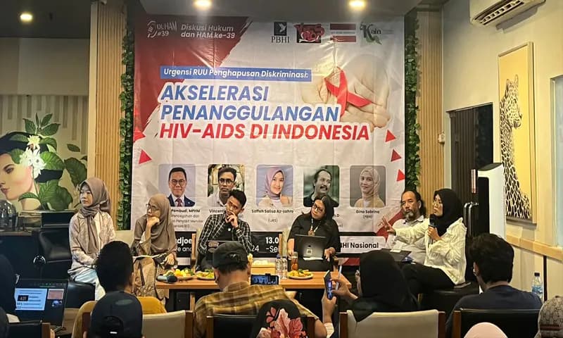Diskusi soal inisiatif RUU Penghapusan Diskriminasi untuk Percepatan Penanggulangan HIV AIDS di Indonesia yang digagas koalisi masyarakat sipil di Jakarta. (Foto: PARBOABOA/Kurniati)