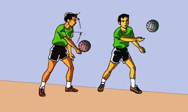 cara melakukan servis bawah bola voli (Foto: Gurupendidikan)