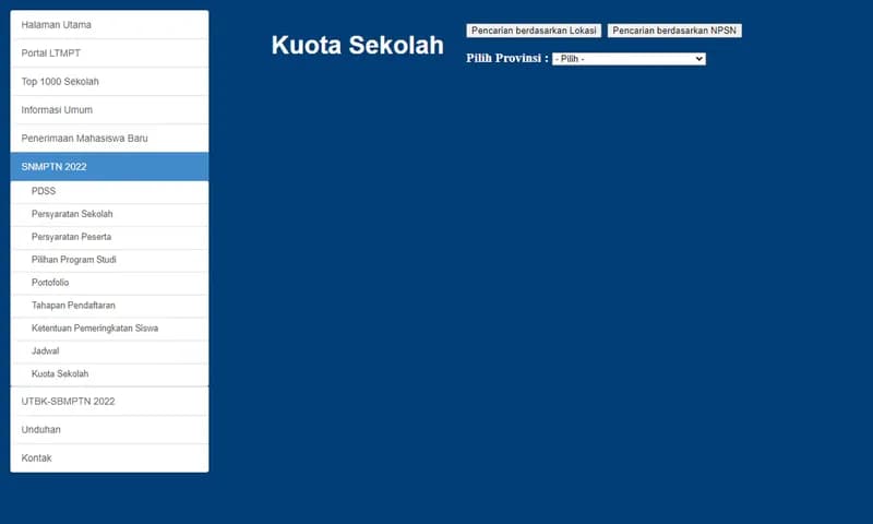 Pengumuman kuota SNMPTN 2022