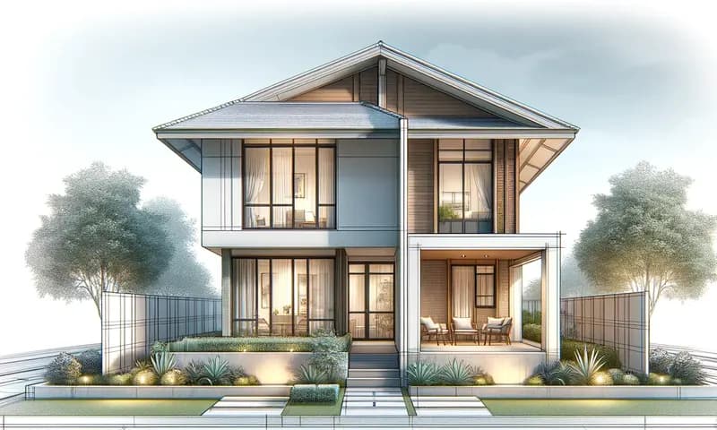 Desain tampak depan rumah minimalis (Foto: PARBOABOA/Wanovy Hutapea)