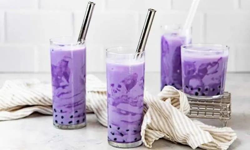 Resep es Taro boba milk tea (kompas.com)