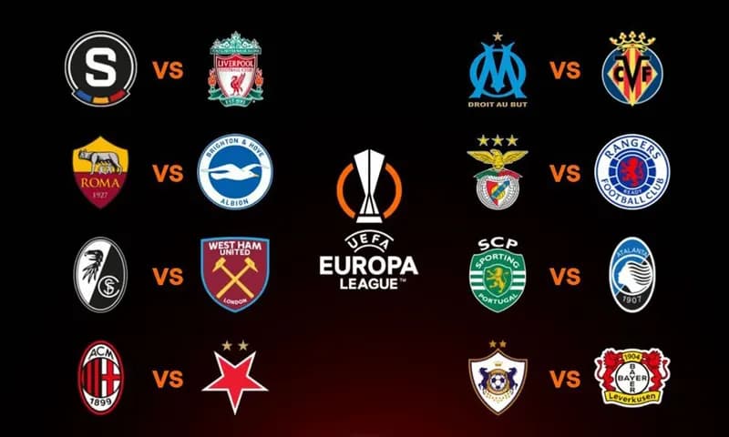 Hasil undian babak 16 besar Liga Europa 2023/2024. (Foto: Instagram/@europaleague)