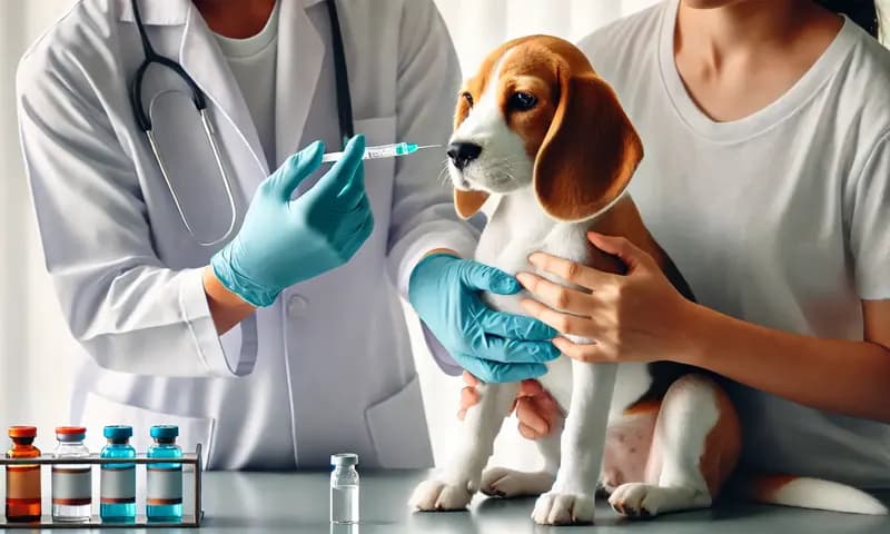 Ilustrasi pemberian vaksin rabies pada anjing di Kota Pematangsiantar. (Foto: PARBOABOA/Yohana)