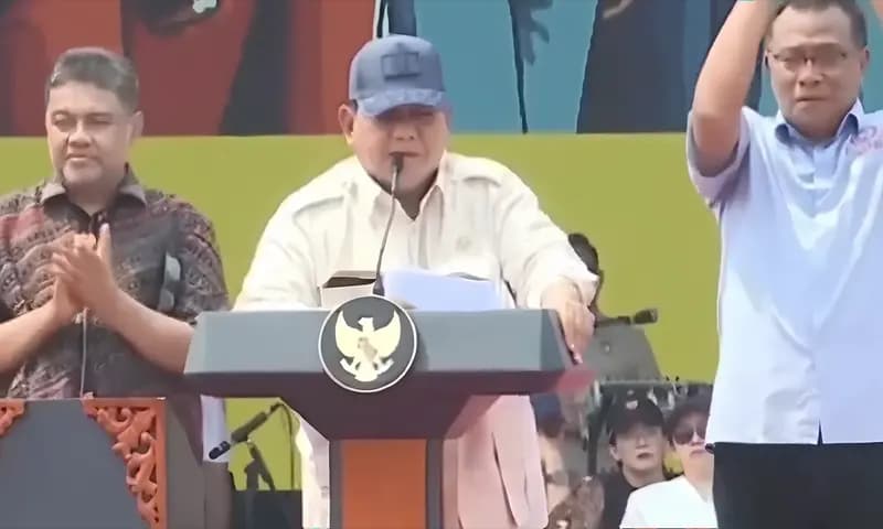 Presiden RI, Prabowo Subianto Saat Demo Hari Buruh. (Foto: Dok. Tempo)