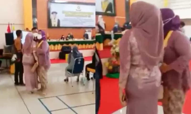 Tangkapan layar video DR melayangkan protes lantaran namanya tidak ada dalam daftar peserta yudisium UNSRI.
