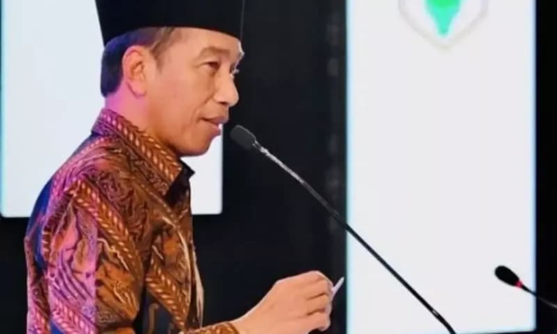 Presiden Joko Widodo saat berpidato pembukaan Muktamar XVIII PP Pemuda Muhammadiyah melalui virtual. (PARBOABOA/Biro Set Pres)