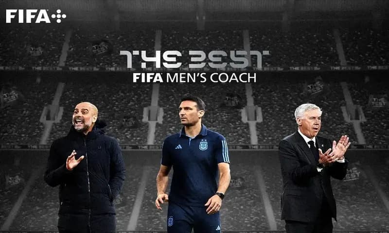 FIFA merilis daftar nominasi pelatih terbaik 2022 yang diisi Carlo Ancelotti (Real Madrid), Pep Guardiola (Manchester City), dan Lionel Scaloni (Timnas Argentina). (Foto: Instagram/@fifaworldcup)