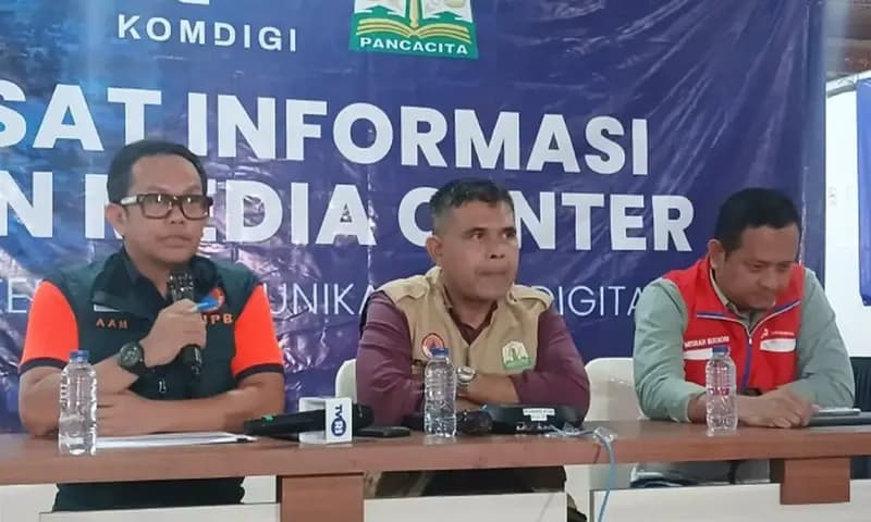 Konferensi pers BNPB terkait jumlah korban dan percepatan penanganan bencana di Sumatra (Foto: dok. BNPB).