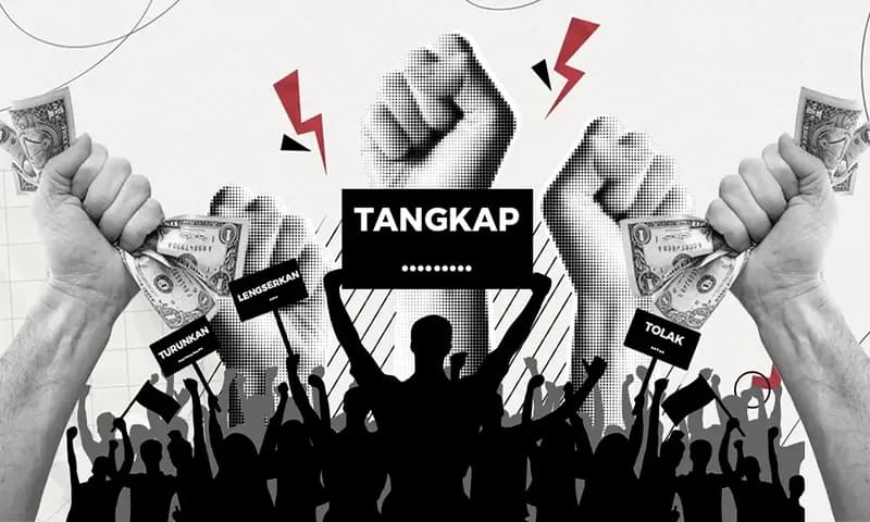 Ilustrasi massa bayaran untuk demonstrasi. (Foto: PARBOABOA/Dian)