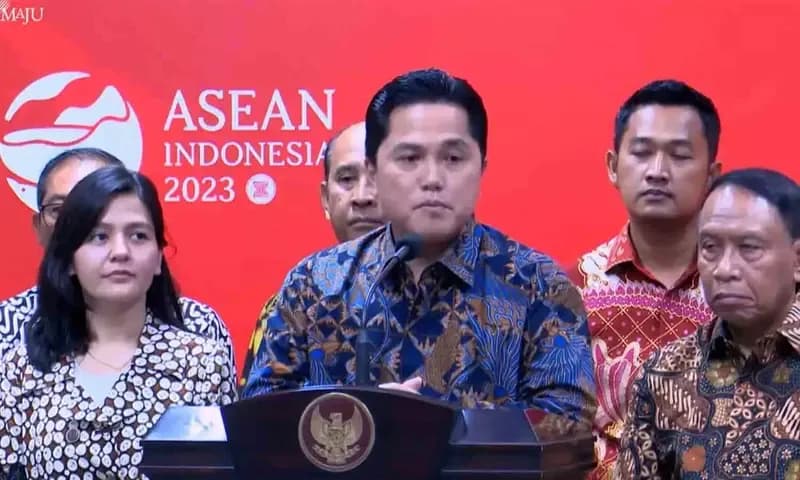 Ketua umum Persatuan Sepak bola Seluruh Indonesia (PSSI), Erick Thohir. (Tangkapan Layar Youtube @SekretariatPresiden)