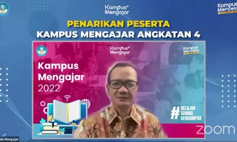 Tangkapan layar webinar Kampus Mengajar. (Foto: dok. dikti.kemdikbud.go.id)