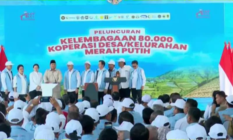 Presiden Prabowo Subianto Resmikan Pendirian Koperasi Desa/Kelurahan (Kopdes) Merah Putih, Senin, 21 Juli 2025. (Foto: Dok.Kemenkop).